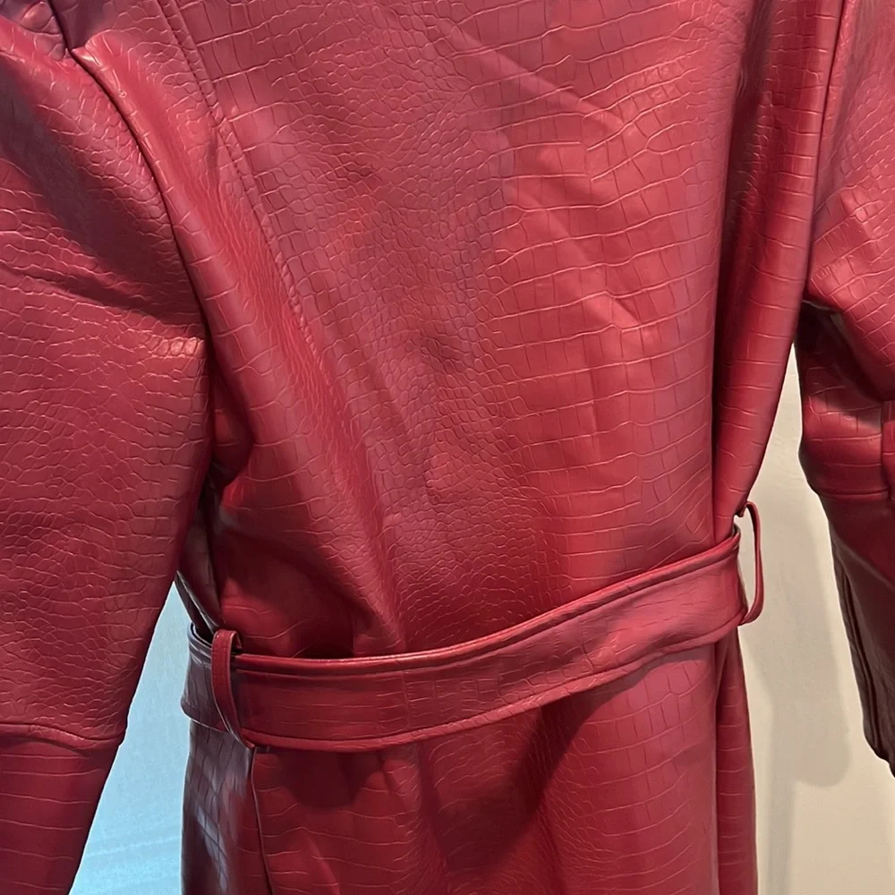 Red JLUXLABEL Croc Belted Jacket - Picture 5 of 5